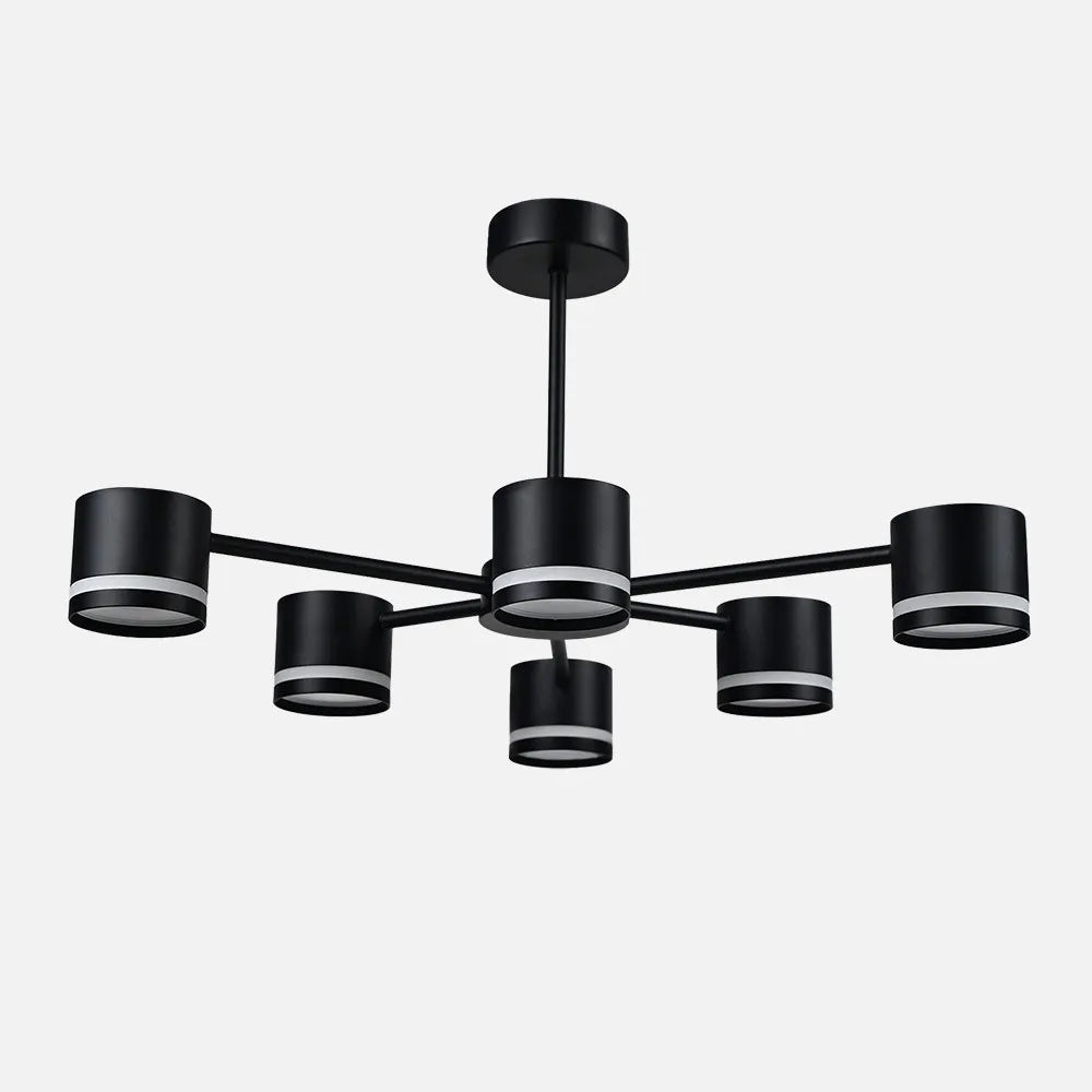 Lampara Ortiga 6 X Gx53 Negra 54w 4800lm Bombillas Incluidas 30x59x56cm