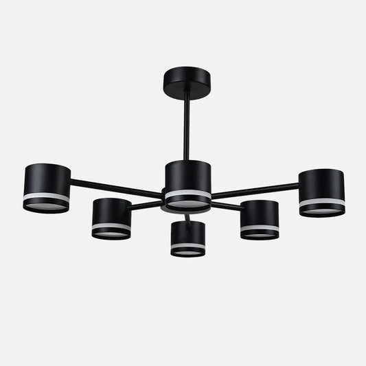 Lampara Ortiga 6 X Gx53 Negra 54w 4800lm Bombillas Incluidas 30x59x56cm