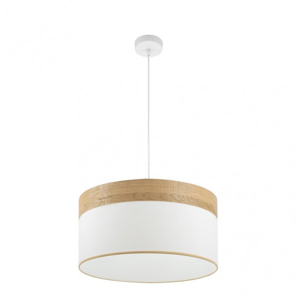 Lámpara Colgante Madera/Blanco (2XE27)