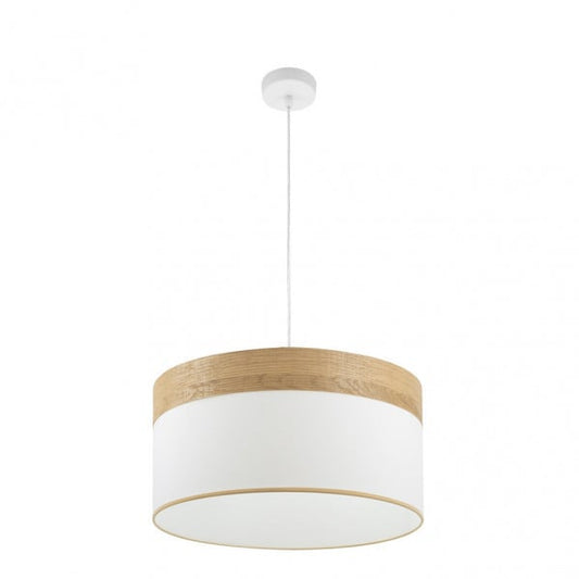 Lámpara Colgante Madera/Blanco (2XE27)