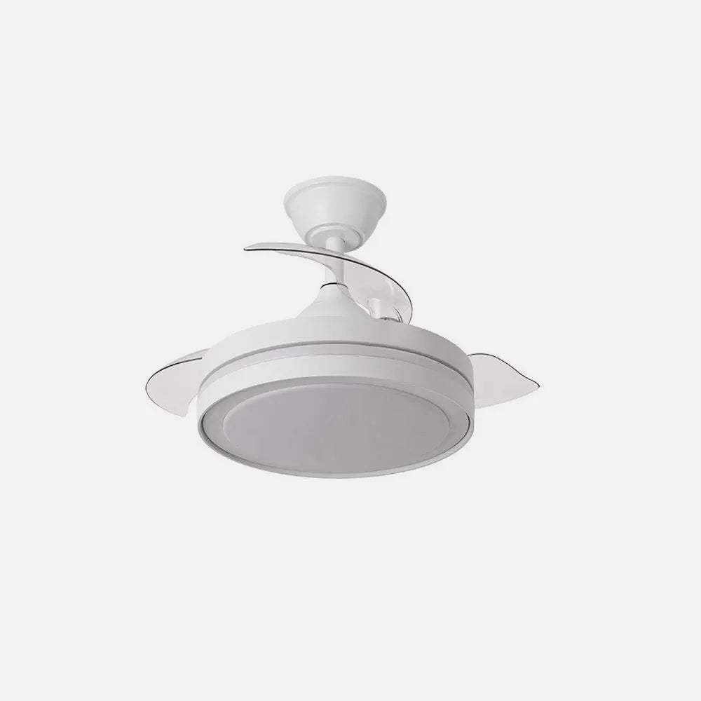 Ventilador de techo retráctil DC Esparta Pequeño 44w 5182lm Blanco 72d 3 aspas 3000-4000-6000k Control Remoto + temporizador + memoria