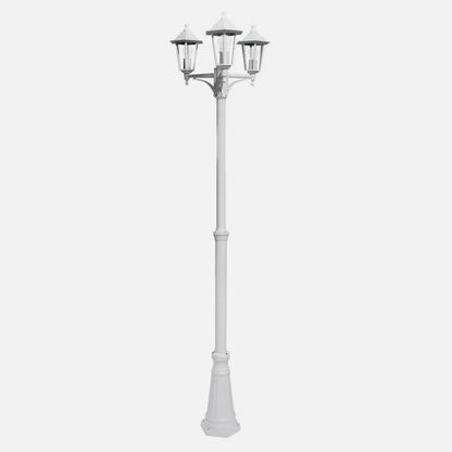 Farola Exterior Aluminio Auriga 3xe27 Blanco Ip44 220x62x62 Cm Regulable En Altura