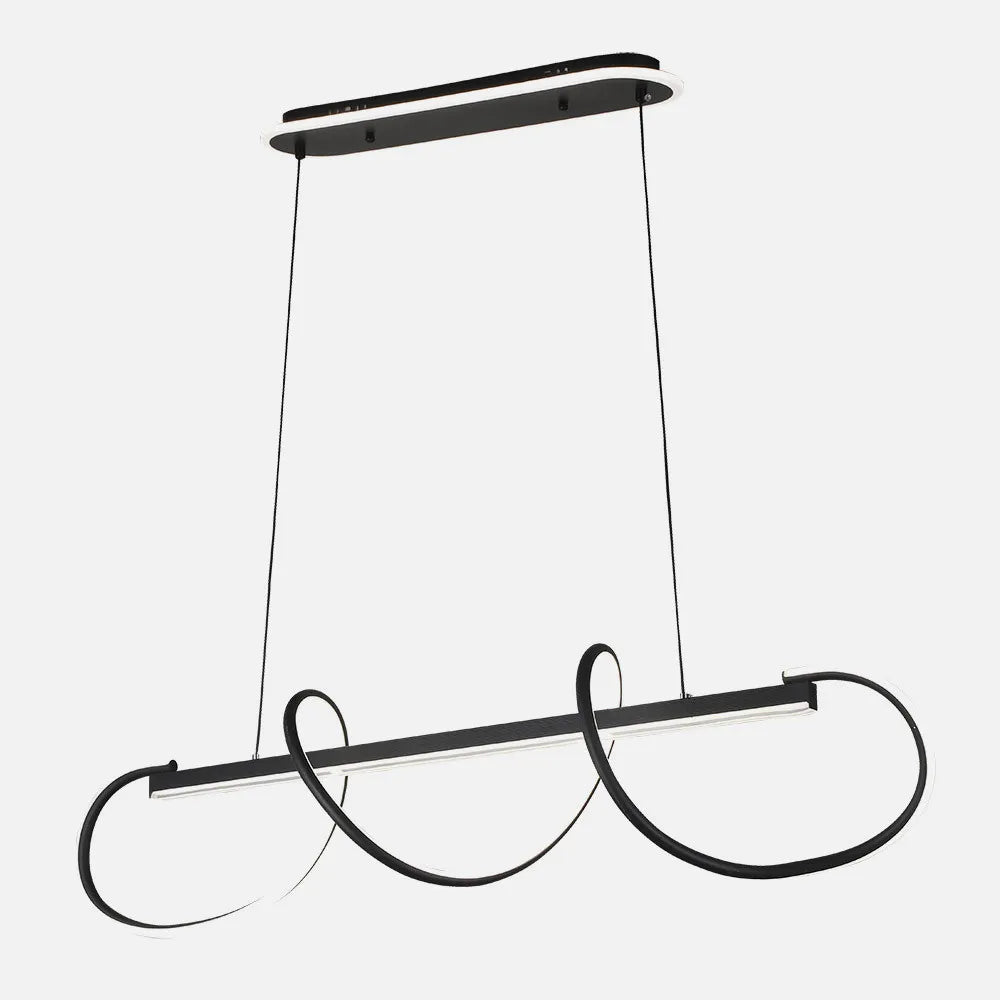 Lámpara Colgante Yupi Negro 149w 3000-4000-6000k 13572lm C/luz Ambiente Remoto Y Regulación de intensidad Regx97x25cm