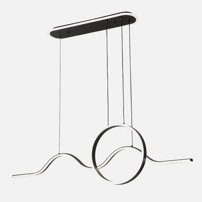 Lámpara Colgante Year Negro 177w 3000-4000-6000k 15756lm C/luz Ambiente Remoto Y Regulación de intensidad Regx120x15cm