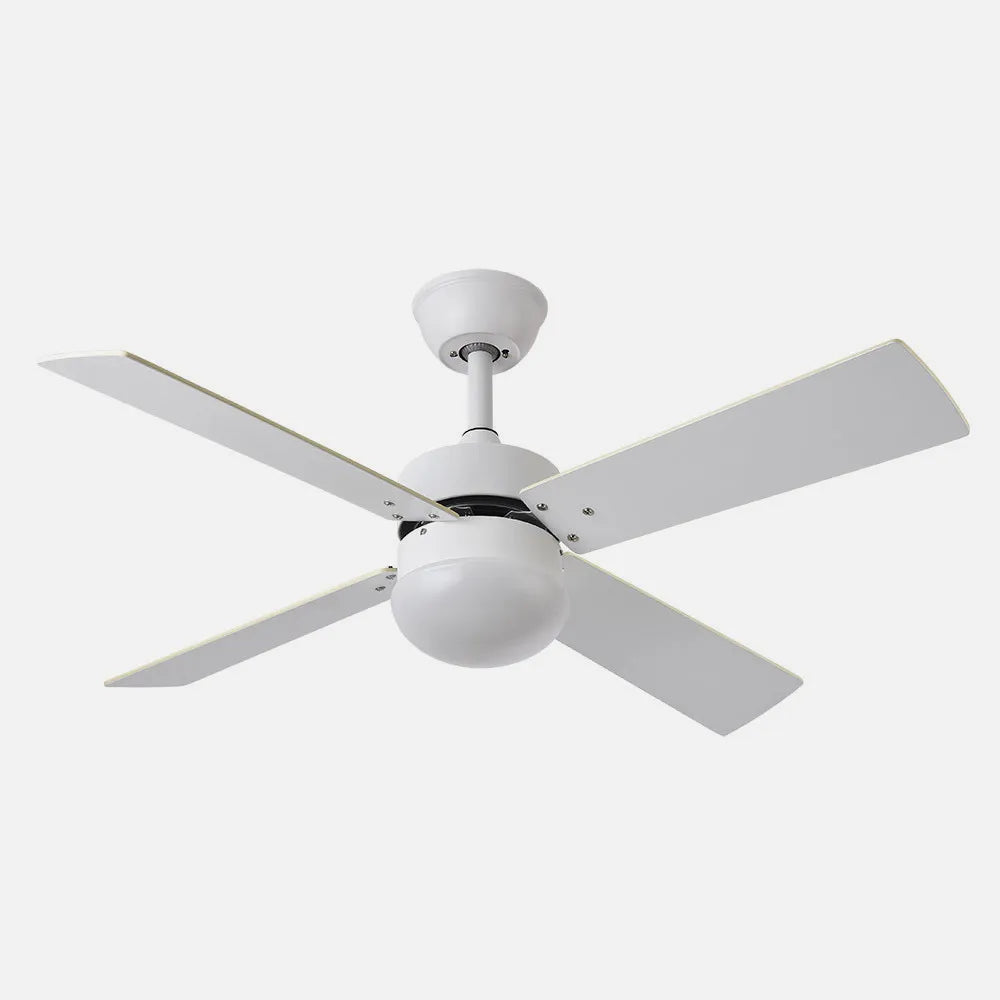 Ventilador de techo DC Sofia 2xe27 Blanco 4 Aspas Reversibles Blanca/haya 40x107 de diámetro, Control remoto Temporizador