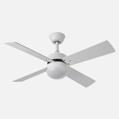 Ventilador de techo DC Sofia 2xe27 Blanco 4 Aspas Reversibles Blanca/haya 40x107 de diámetro, Control remoto Temporizador