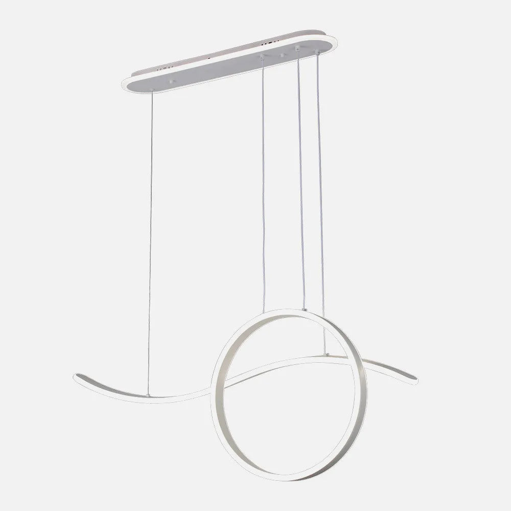 Lámpara Colgante Style Blanco 205w 3000-4000-6000k 17940lm C/luz Ambiente Remoto Y Regulación de intensidad Regx100x15cm