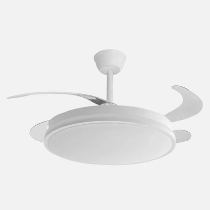 Ventilador retráctil DC Guerrero 44w Blanco 4 aspas 107d 4900lm 3500-4000-6500k Remoto Y Temporizador
