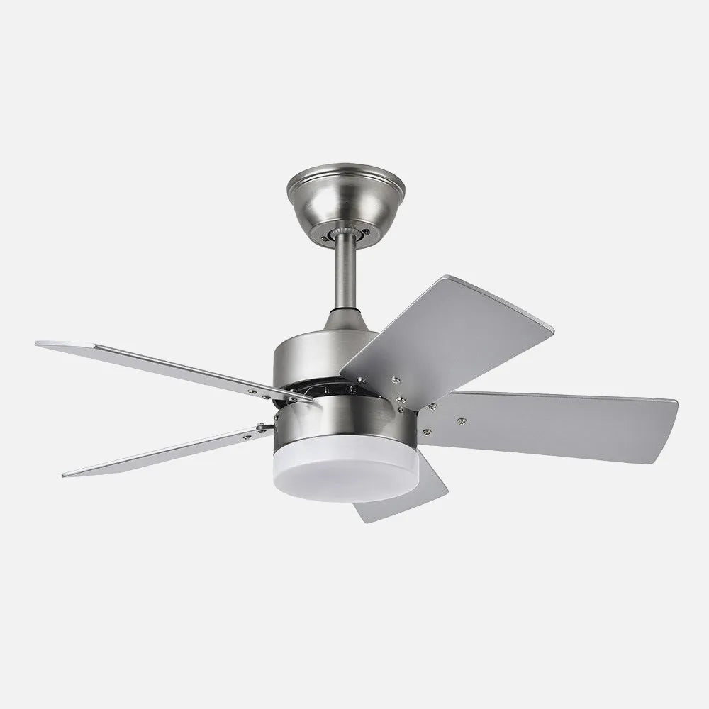 Ventilador de techo Dc Marta 36w Níquel 5 Aspas Reversibles Haya/plata 41x76 diámetro 3060lm Control Remoto, Memoria Y Temporizador 3000k,4000k,6000k