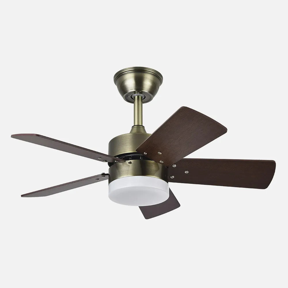 Ventilador de techo Dc Marta 36w Cuero 5 Aspas Reversibles Cerezo/nogal 41x76 diámetro 3060lm Control Remoto , Memoria Y Temporización 3000k, 4000k, 6000k
