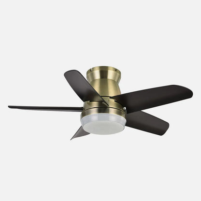 Ventilador de techo DC Neutron 24w 2400lm Cuero/negro 5 aspas 91 de diámetro 3000k,4500k,6000k, Remoto + temporizador + memoria