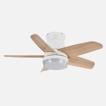 Ventilador de techo DC Neutron 24w 2400lm Blanco/haya 5 aspas 91 de diámetro 3000k,4500k,6000k, Remoto + temporizador + memoria