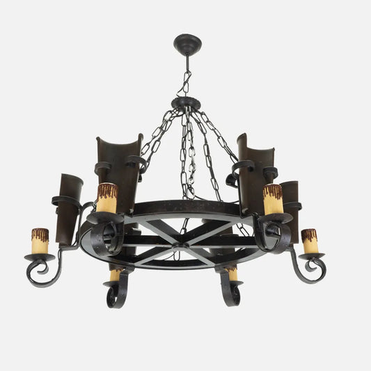Lampara Colgante Cantina 6xe27 Marrón Regulable x83x83 Cm