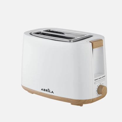 Abrila Tostador Pan Ulla 750w Blanco/haya con 7 niveles de tostado, descongelación, Apagado Automático, 2ranuras, recogemigas, 17x26,5x15cm