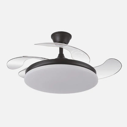 Ventilador retráctil DC Tridente 59w Negro 4aspas 107d 6980lm Regulación deintensidad Remoto+temporizador+memoria 3000-4000-6000k