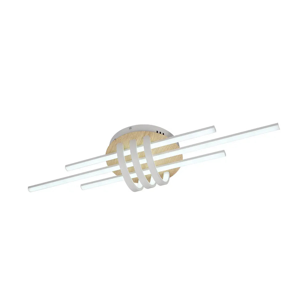 Lámpara Plafón Kirova 64w 3000-4000-6500k Blanco/haya 7040lm Control remoto, memoria Y Regulación intensidad 13,5x85,5x23,5cm