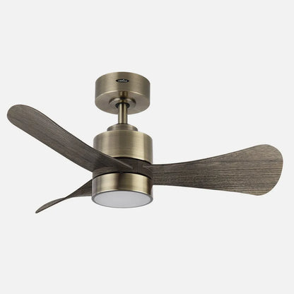 Ventilador de techo DC Zepelin 18w 1900lm Cuero/roble 3 aspas 91 de diámetro 3000-4000-6500k, Control Remoto, memoria Y Temporizador