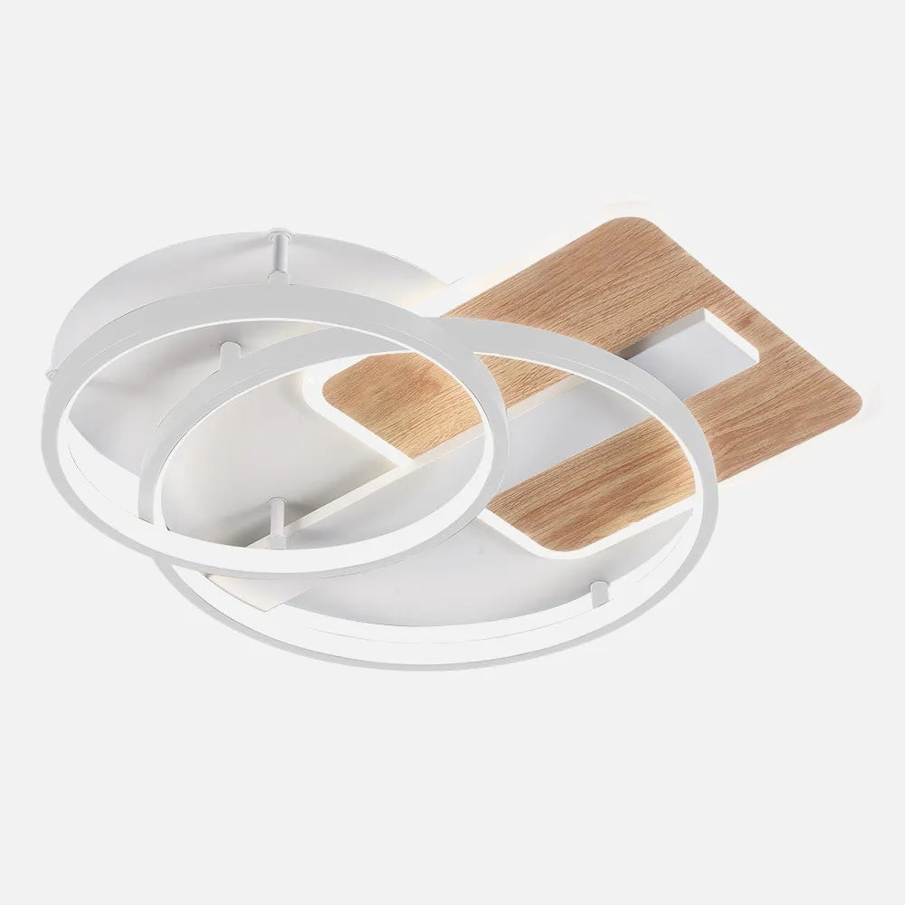 Lámpara Plafón Azores Blanco/haya 120w 3000-4000-6000k 9x50x50cm 10200lm Control remoto