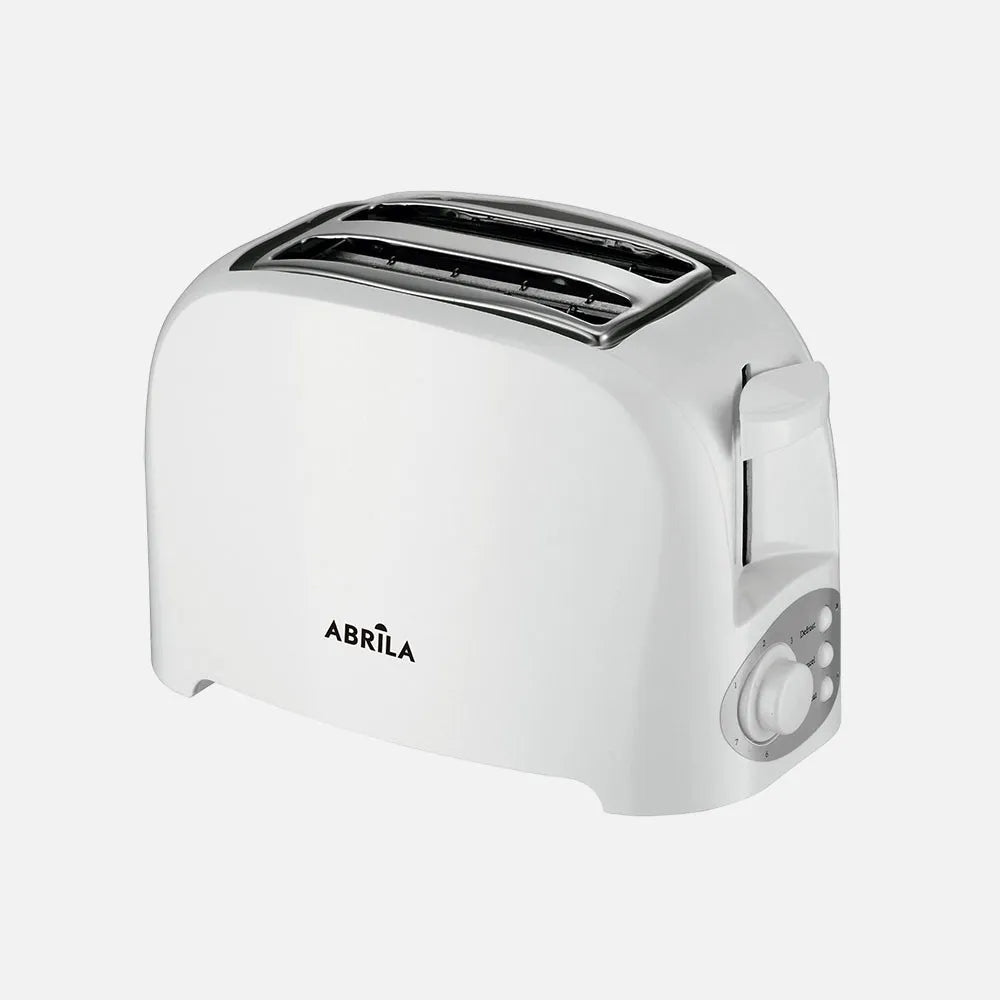 Abrila Tostador de Pan Carrion 750w Blanco, 7niveles de tostado, Apagado automático, 2 ranuras Descongelación, función para recalentar. 17x26x15 cm