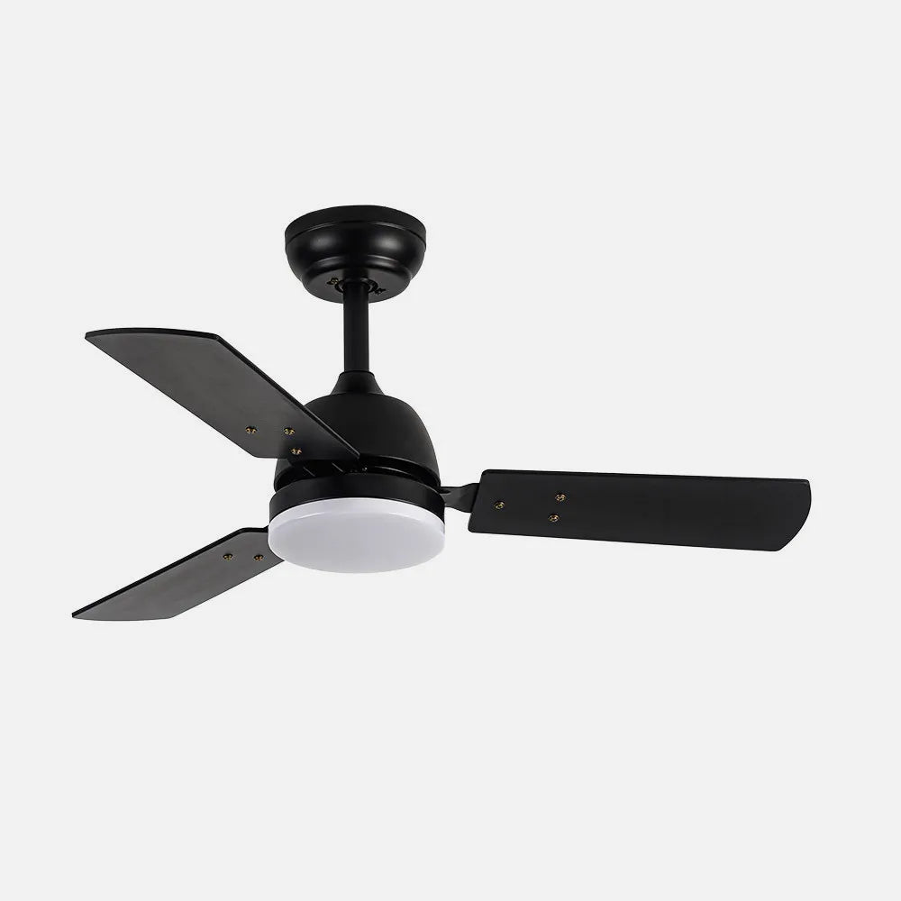 Ventilador de techo DC Pórtico 20w Negro 3 aspas Negro/gris 6 velocidades 3000k,4000k,6500k 2350lm, Control Remoto, Memoria Y Temporizador