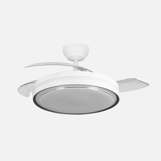 Ventilador retráctil DC Siux 60w Blanco 3 aspas 107d 6980lm 36x48/107cm 3colores remoto+memoria+temporizador+regulación de intensidad