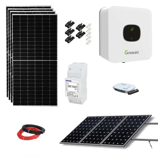 Kit Solar Residencial Híbrido11 Paneles 6000W 30.25kWh/día Growatt