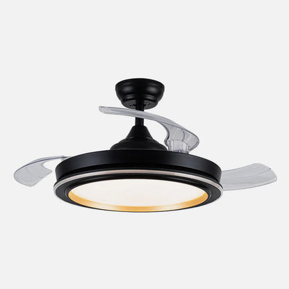 Ventilador de techo retráctil DC Picolo 72w 6226lm Negro/oro 3 Aspas 106d 3000-4000-6500k Remoto, Memoria