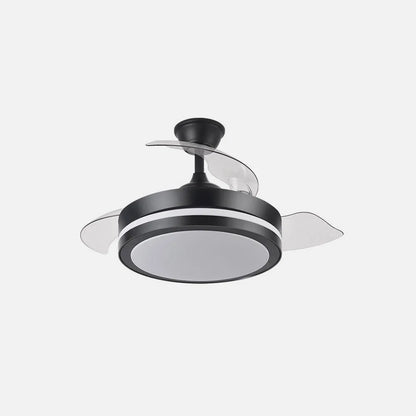 Ventilador de techo retráctil DC Esparta Pequeño 44w 5182lm Negro 72d 3 aspas 3000-4000-6000k Remoto + temporizador + memoria