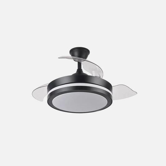 Ventilador de techo retráctil DC Esparta Pequeño 44w 5182lm Negro 72d 3 aspas 3000-4000-6000k Remoto + temporizador + memoria