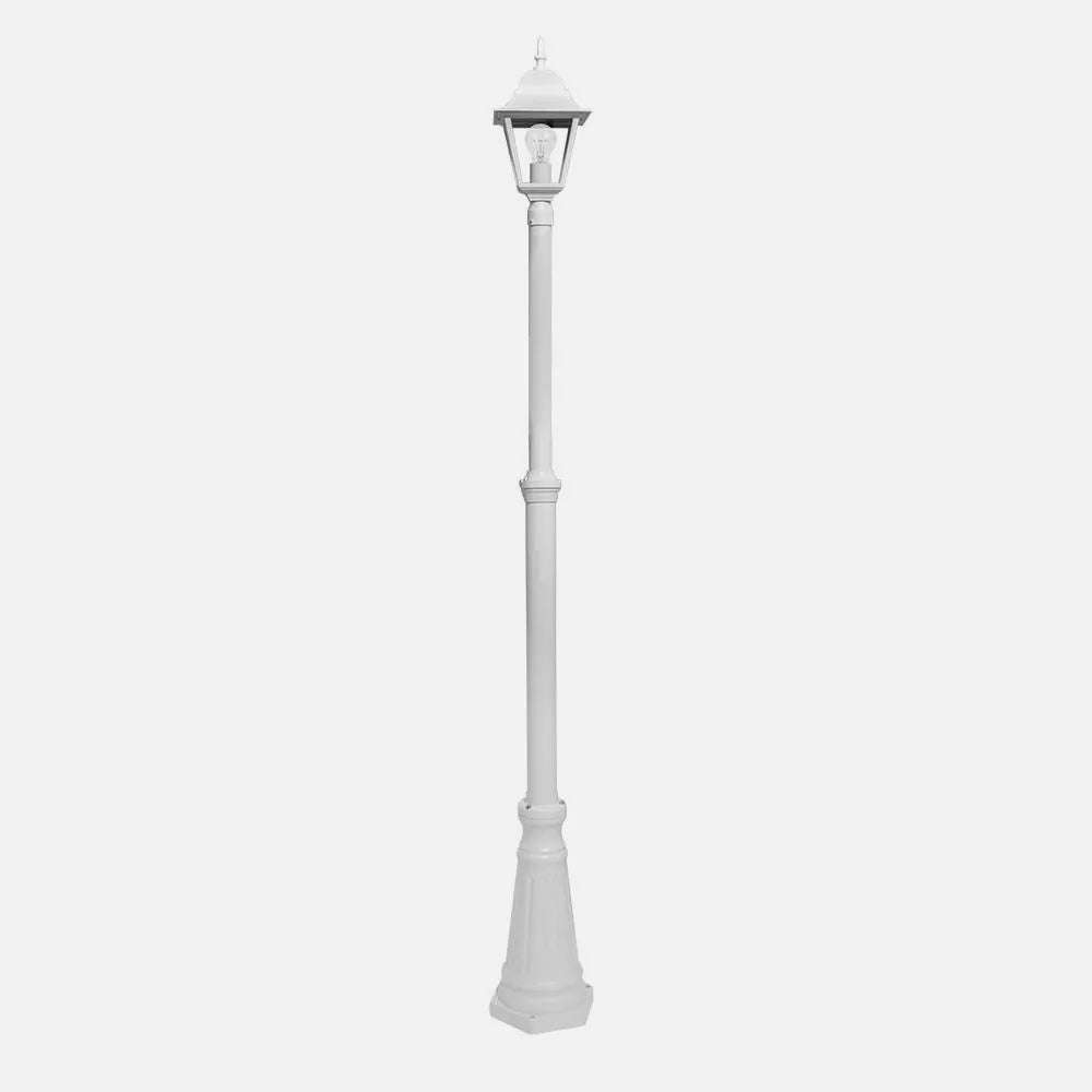 Farola Exterior Aluminio Spica 1xe27 Blanco Ip44 220x20x20 Cm Regulable En Altura