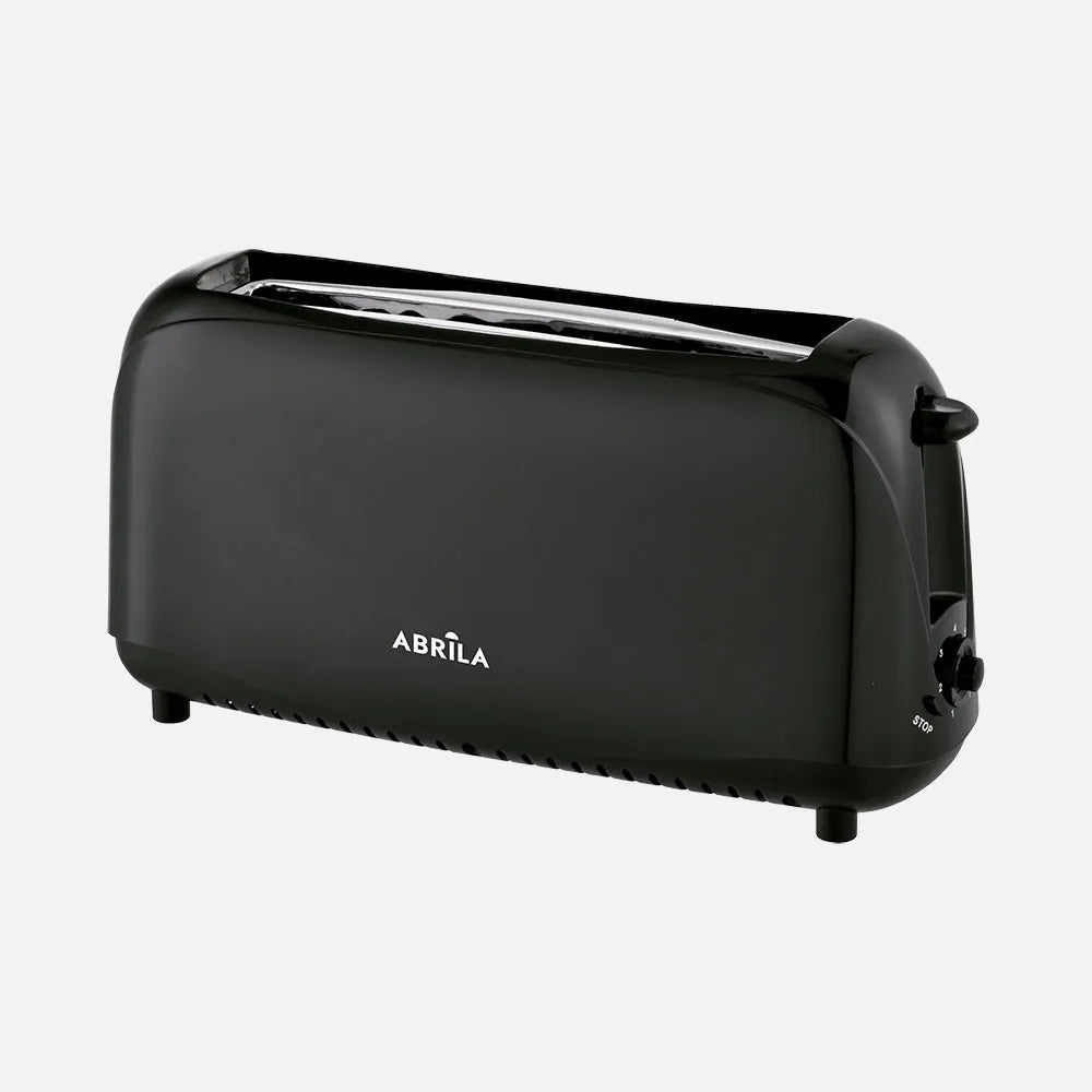 Abrila Tostador de Pan Tormes 750w Negra con 7niveles de tostado, 1 ranura, apagado automático, función descongelación, recalentar. 18,5x38,5x12,5cm