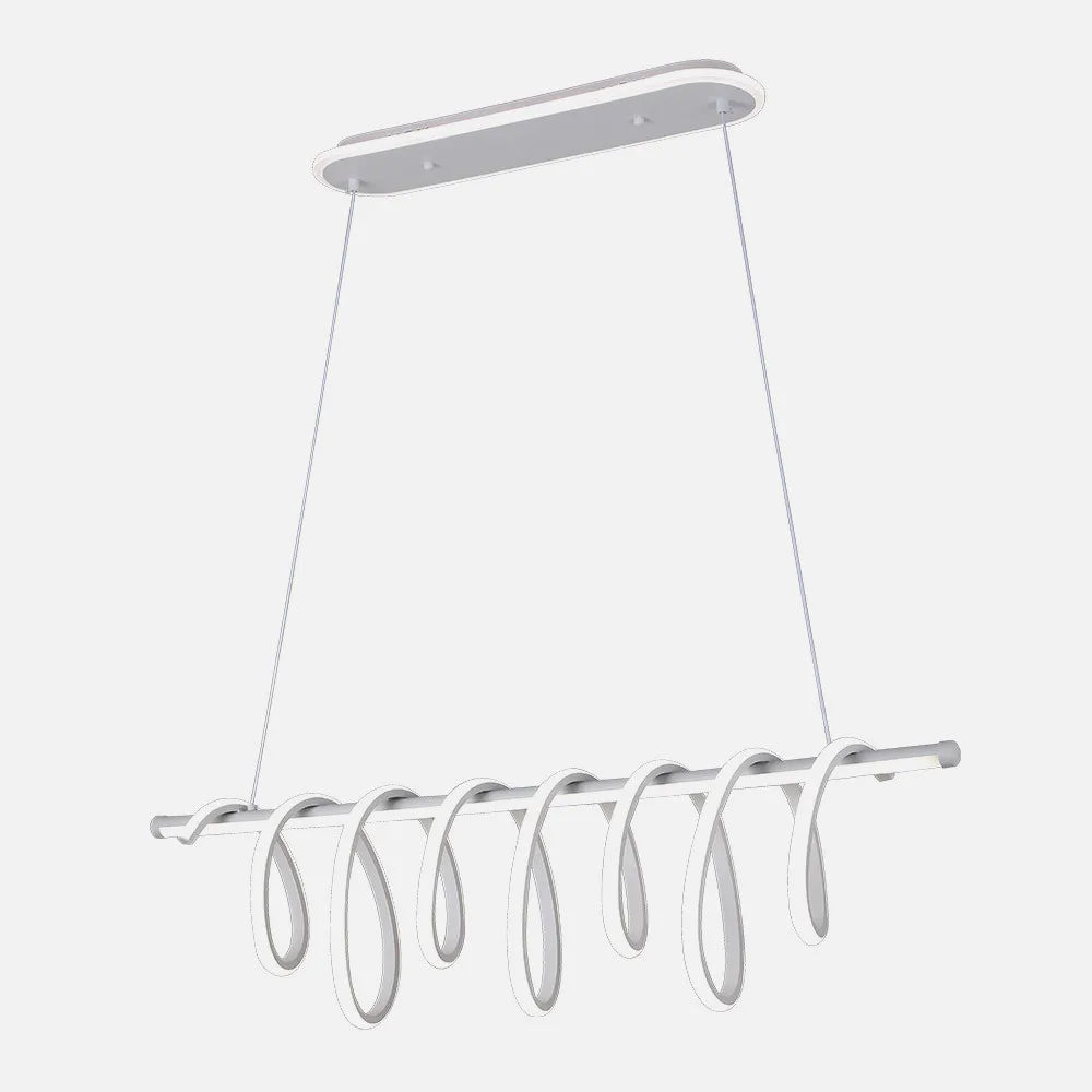 Lámpara Colgante Premium Blanco 157w 3000-4000-6000k 13884lm C/luz Ambiente Remoto Y Regulación de intensidad Regulablex90x26cm