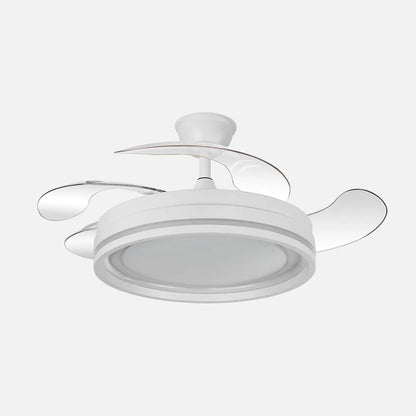 Ventilador de techo retráctil DC Cerrato Blanco 59w 4 aspas Desplegables 107d 6980lm 6 velocidades 3000k,4000k,6000k, Control Remoto + regulación de intensidad + temporizador + memoria