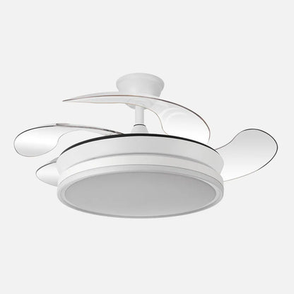 Ventilador de techo retráctil DC Bayomo Blanco 59w 6980lm 91d 4 aspas desplegables 3000-4000-6000k Remoto, Regulable Intensidad, Temporizador, Memoria