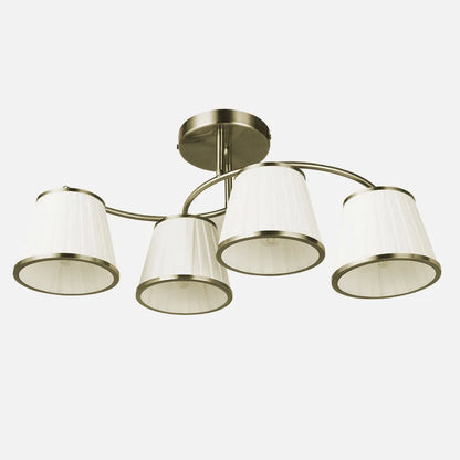 Lampara Lantanas 4xe27 Cuero Pantalla beis 24x64x31,5cm