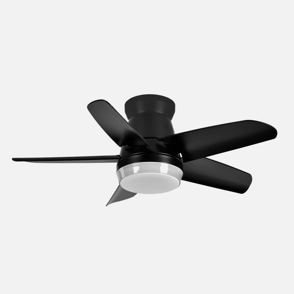 Ventilador de techo DC Neutron 24w 2400lm Negro 5 Aspas 91 de diámetro 3000k,4500k,6000k, Remoto + temporizador + memoria