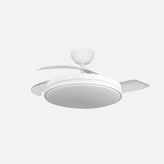 Ventilador retráctil DC Relámpago 60w Blanco 3 aspas 107d 6980 Lm 36x48/107cm 3colores remoto+memoria+temporizador+regulación de intensidad