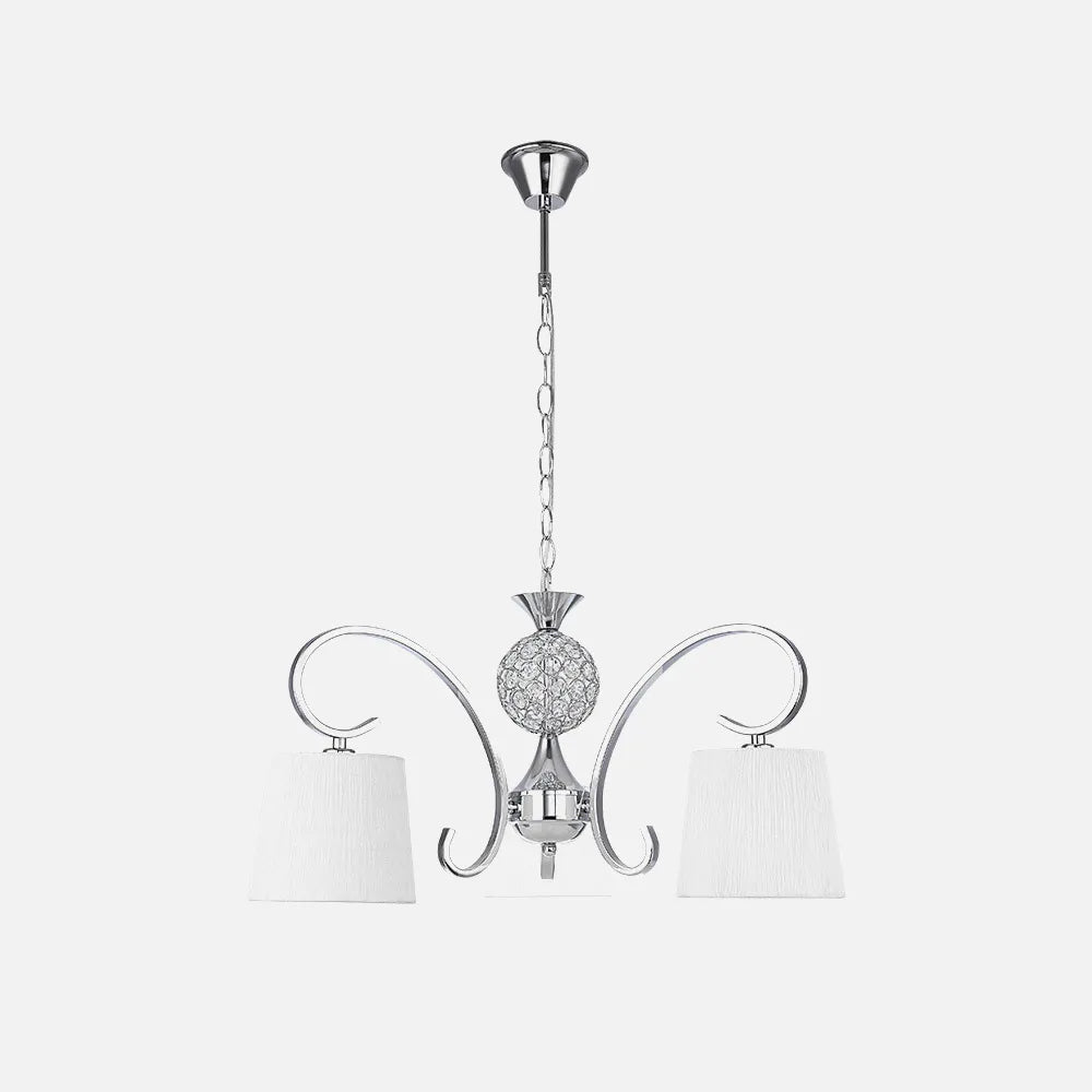 Lampara Bogota 3xe14 Cromo Pantalla Blanca Regx57x57 Cm