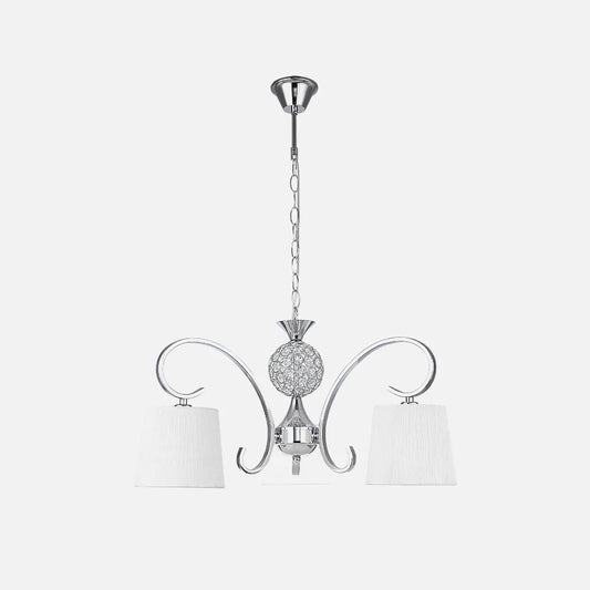 Lampara Bogota 3xe14 Cromo Pantalla Blanca Regx57x57 Cm