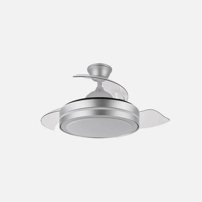 Ventilador de techo retráctil DC Esparta Pequeño 44w 5182lm Plata 72d 3 aspas 3000-4000-6000k Remoto+temporizador+memoria