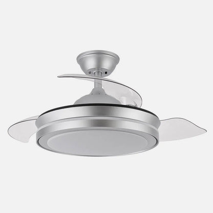 Ventilador de techo retráctil DC Esparta Mini Plata 59w 6980lm 91d 3aspas 3000-4000-6000k Remoto+temporizador+memoria