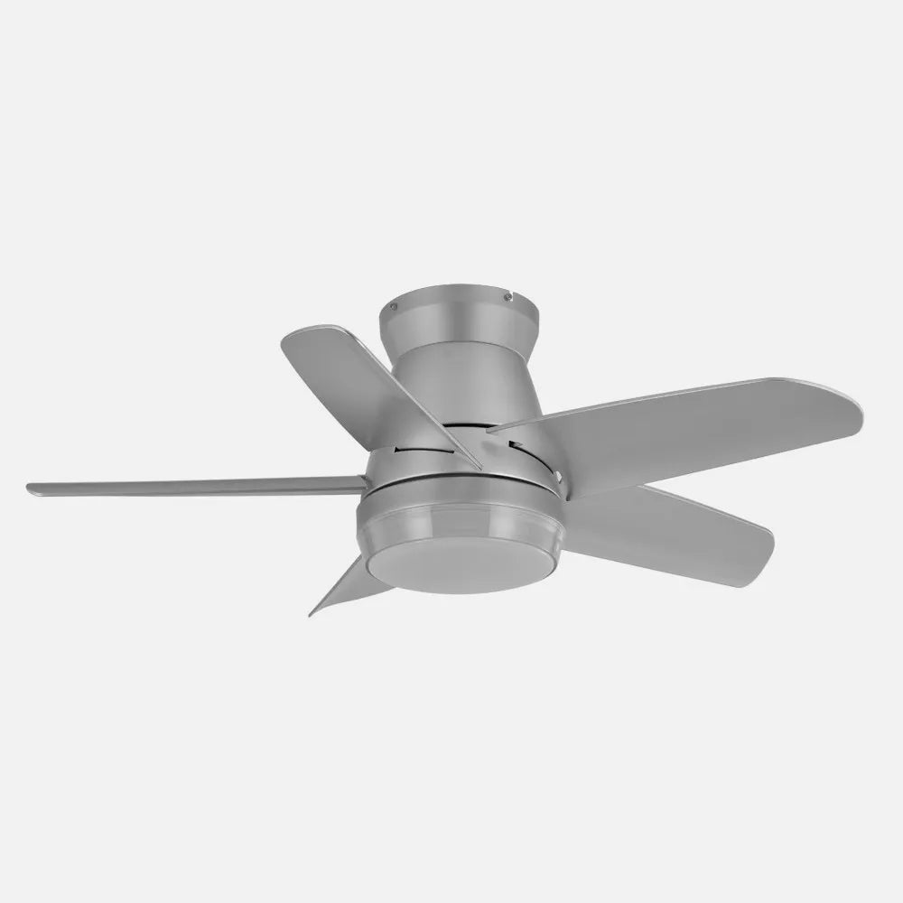 Ventilador de techo DC Neutron 24w 2400lm Plata 5 Aspas 91 de diámetro 3000k,4500k,6000k, Remoto + temporizador + memoria