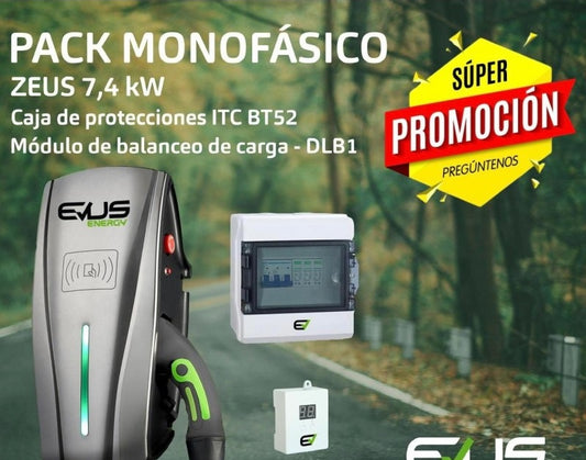 Cargador de vehículo eléctrico monofásico de hasta 7.4kW /32A / 230v AC / Manguera de 5m Zeus 74M