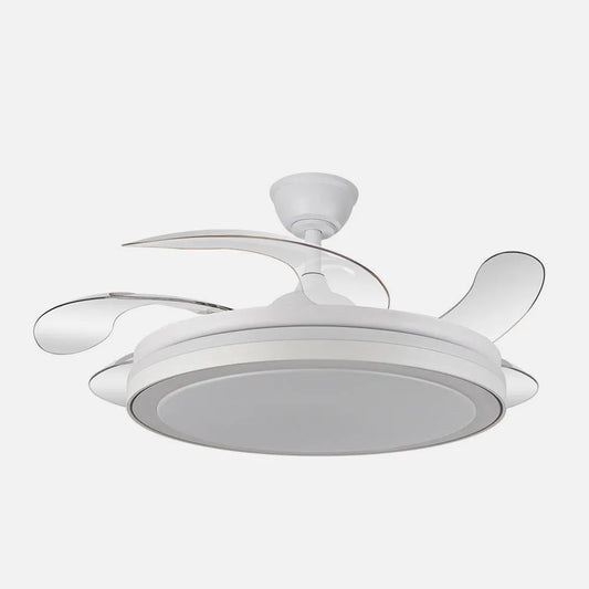 Ventilador de techo retráctil DC Esparta Maxi 80w 10255lm Blanco 132d 5 aspas 3000-4000-6000k Control Remoto+temporizador+memoria