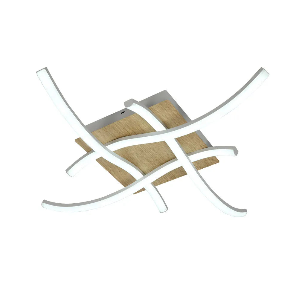 Lámpara Plafón Murray 80w 3000-4000-6500k Blanco/haya 8800lm Control remoto, memoria Y Regulación de intensidad 10,5x62,5x62,5cm