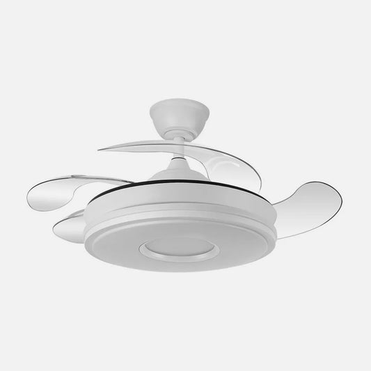 Ventilador retráctil DC Dani 59w 6980lm Blanco 4 aspas 6velocidades 91d 3000-4000-6000k Remoto+regulación de intensidad+memoria+temporizador