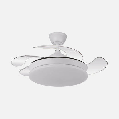 Ventilador retráctil DC Tridente Mini 59w Blanco 4 aspas 91d 6980lm Regulación de intensidad Remoto+temporizador+memoria 3000-4000-6000k