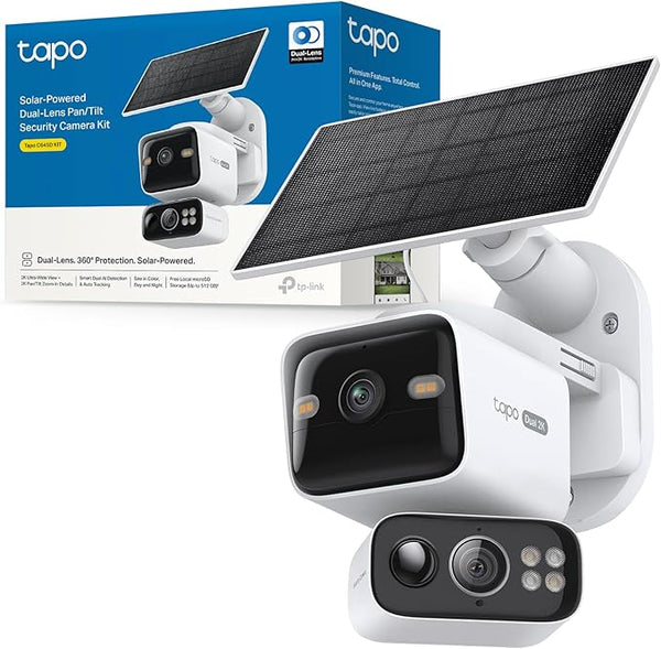 Tapo C645D KIT - Cámara Solar de Doble Lente 2K+2K 360° para Exterior