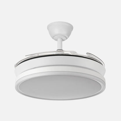 Ventilador de techo retráctil DC Bayomo Blanco 59w 6980lm 91d 4 aspas desplegables 3000-4000-6000k Remoto, Regulable Intensidad, Temporizador, Memoria