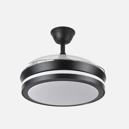 Ventilador de techo retráctil DC Esparta Negro Mini 59w 6980lm 91d 3 aspas 3000-4000-6000k Remoto+temporizador+memoria
